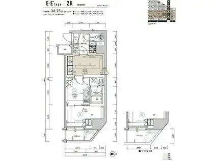 防音室完備 SYFORME TAKADANOBABAII(2K/2階)の間取り写真