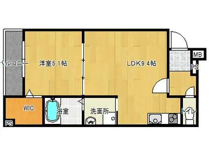 フジパレス鴻池新田1番館(1LDK/2階)の間取り写真