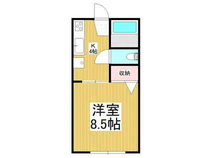 パインヒル(1K/1階)の間取り写真