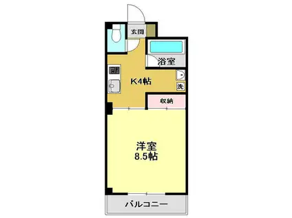 Aクイック(1K/3階)の間取り写真