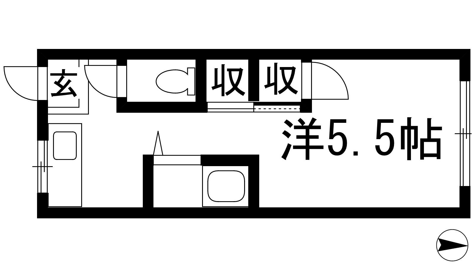 第2平和荘(1K/2階)の間取り写真