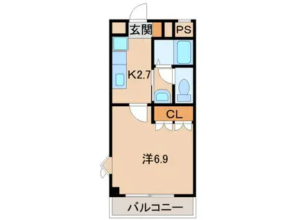 グランチェスタ冬野(1K/2階)の間取り写真