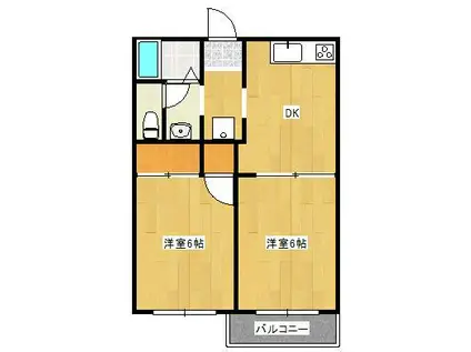 パークハイムIZUMI A(2DK/1階)の間取り写真