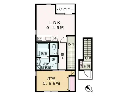 マンダリンツリー(1LDK/2階)の間取り写真