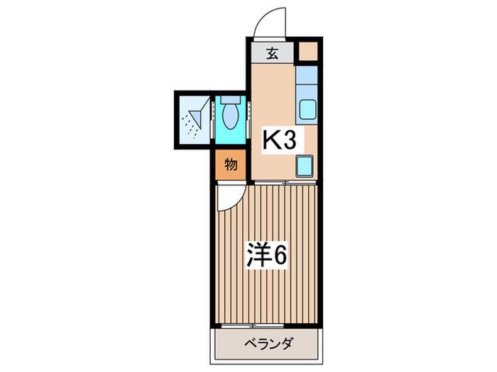石井ハイツ(1K/1階)の間取り写真