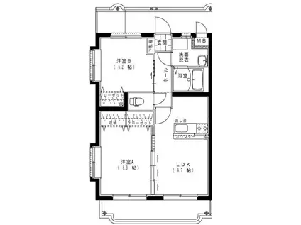 アンシャンテ・Ⅱ(2LDK/4階)の間取り写真