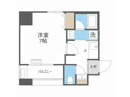 ララプレイス大手通LD(1K/12階)の間取り写真