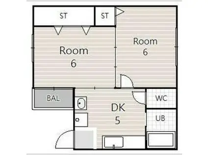 白崎ハイツ(2DK/2階)の間取り写真
