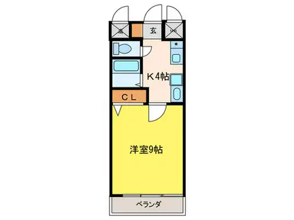 CASA・DEL・RIO(1K/7階)の間取り写真