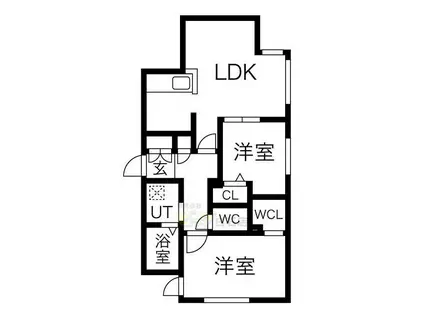 RESIDENCE SHINMEI HONGOU ウエスト(2LDK/1階)の間取り写真