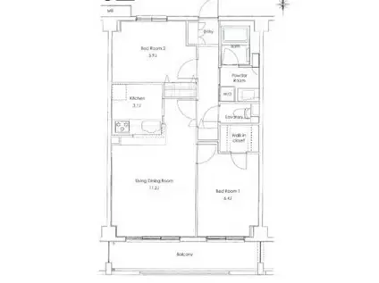 ソサエティ柿の木坂アネックス(2LDK/2階)の間取り写真