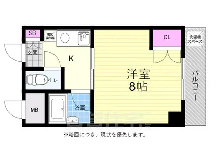 GRACIEUX河原町旧グラシオンカワラマチ(1K/3階)の間取り写真