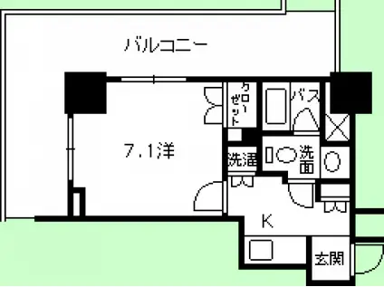 アーバンビューグランドタワー(1K/13階)の間取り写真