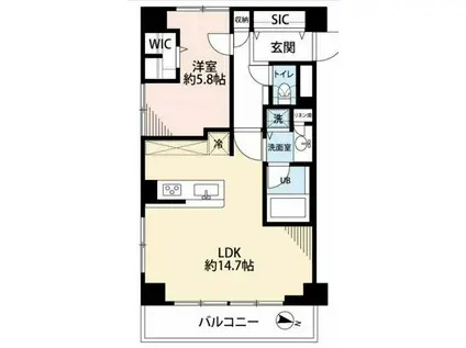 マンション第2多摩川苑(1LDK/3階)の間取り写真