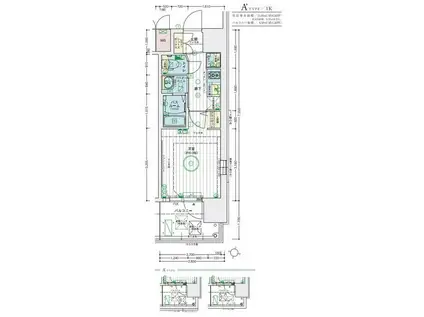 エステムコート神戸大倉山公園(1K/14階)の間取り写真