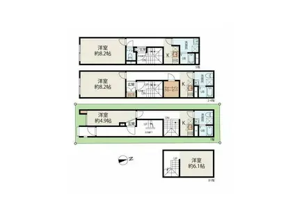 DOMANI目黒本町(1LDK/1階)の間取り写真