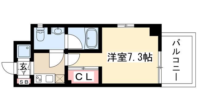 ライブコート泉(1K/7階)の間取り写真