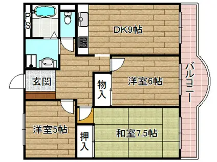 カーサ・フェリーチェ(3LDK/2階)の間取り写真