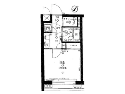 エクセシオーネ赤塚(1K/1階)の間取り写真