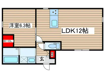 SUNSHINE小松(1LDK/1階)の間取り写真