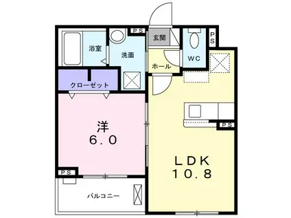 グリーンヒルズ(1LDK/3階)の間取り写真