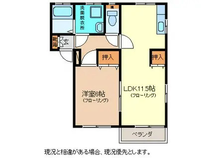 VIEW B棟(1LDK/3階)の間取り写真