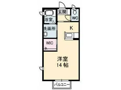 ディアスB&W III棟(ワンルーム/1階)の間取り写真