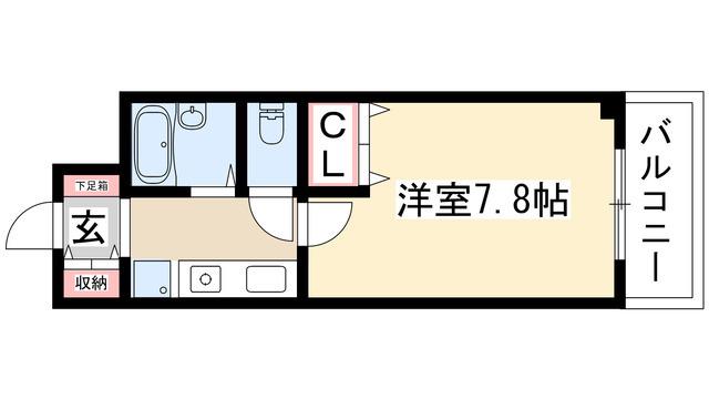 サンヒルズ藤ヶ丘(1K/4階)の間取り写真