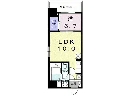 ピアッツァ追分(1LDK/8階)の間取り写真