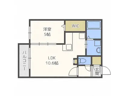 コローレN32イースト(1LDK/4階)の間取り写真