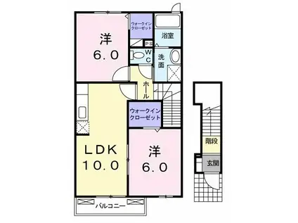 サニ-ジェルメA(2LDK/2階)の間取り写真