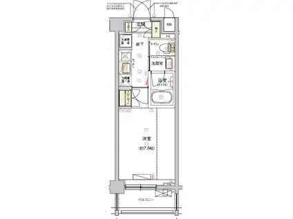 FORTIS大森(1K/4階)の間取り写真