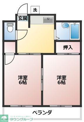 マンション三鈴(2K/2階)の間取り写真