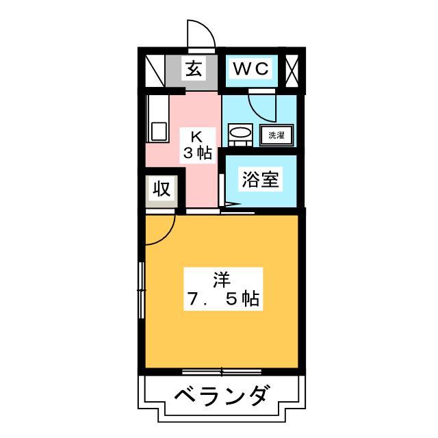 エスティーム(1K/2階)の間取り写真