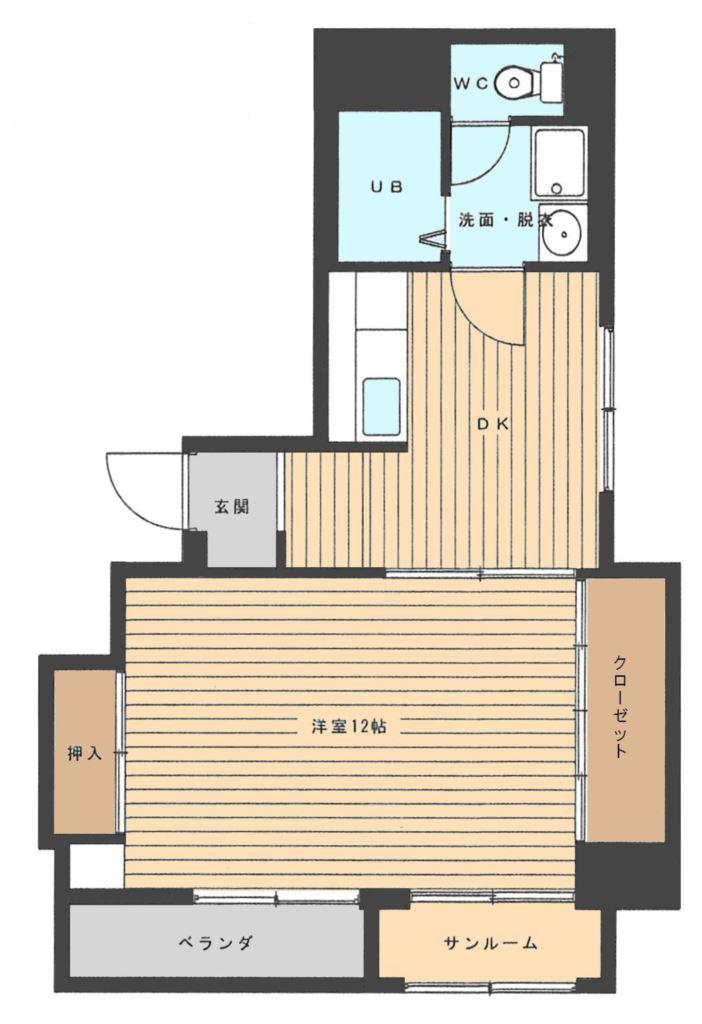 RITZII(1DK/5階)の間取り写真