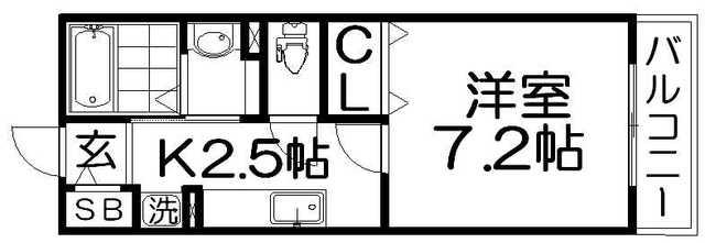 ミルトプラッツ II(1K/1階)の間取り写真