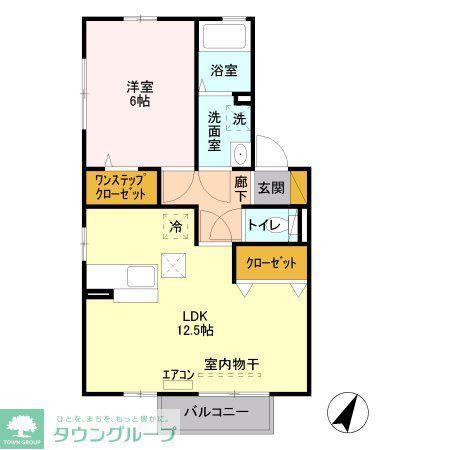 サンライズガーデン A(1LDK/1階)の間取り写真