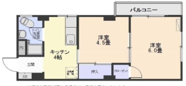 佐藤ビル(2K/4階)の間取り写真