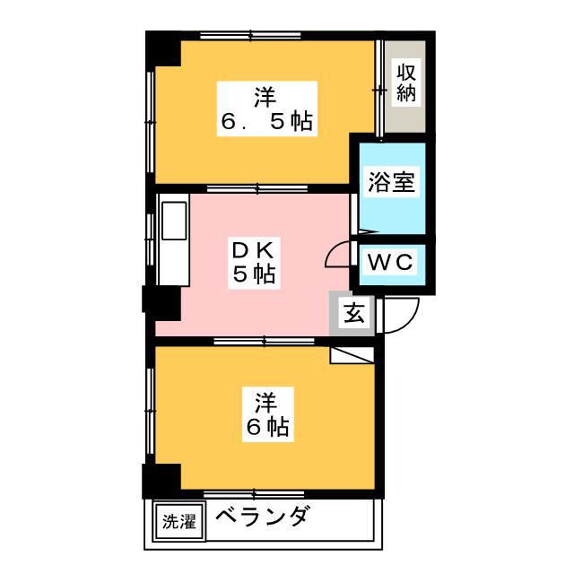 高橋ビル(2DK/3階)の間取り写真