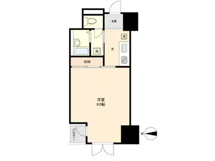 イーストン榴岡(1K/6階)の間取り写真