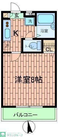 パールムーン(1K/1階)の間取り写真