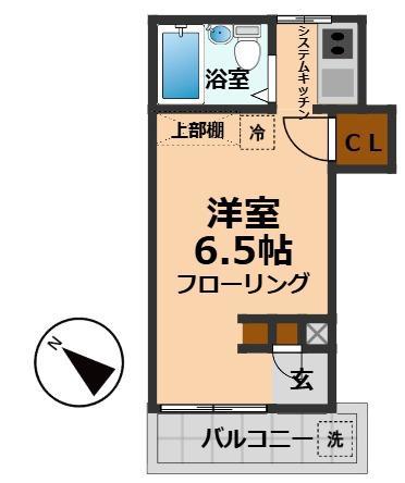 ハイツ藤(1K/2階)の間取り写真