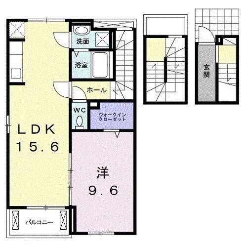 GRAND HILLS(1LDK/3階)の間取り写真