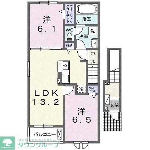 モデルノIV(2LDK/2階)の間取り写真