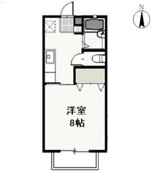 コスモス・インハイツA(1K/2階)の間取り写真