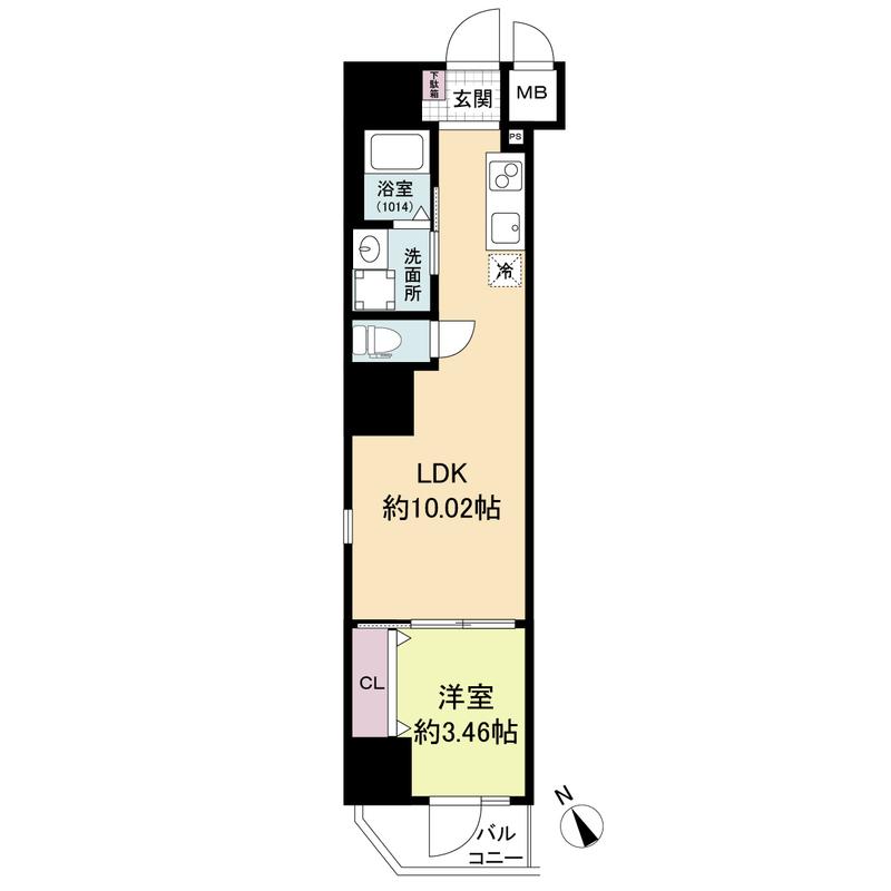 URBAN PARK難波南(1LDK/11階)の間取り写真