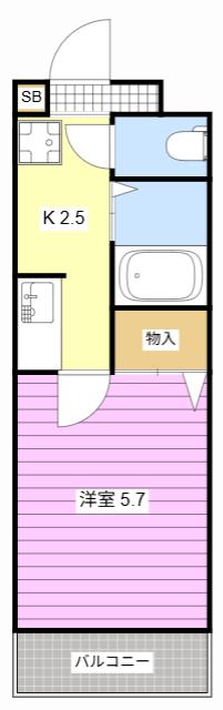リエス上島A(1K/1階)の間取り写真