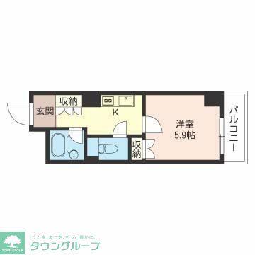 LASANTE川崎(1K/12階)の間取り写真