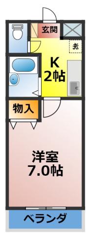 エクセル石浜(1K/3階)の間取り写真