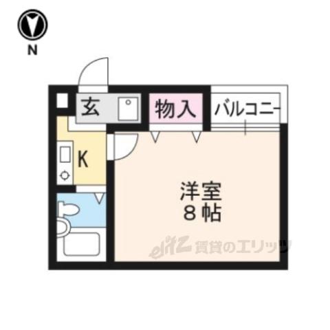 ラフォーレ円町(1K/2階)の間取り写真